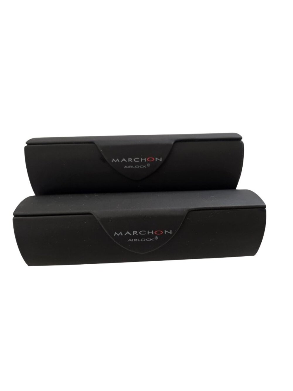 Lot of 2 NOS Marchon Airlock Eyeglass Cases Black Hard Shell Sunglasses Case